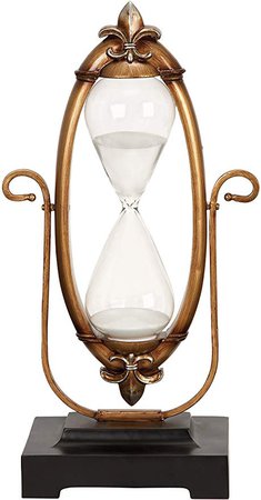 Benzara 58185 Deco 79 Polyresin Glass 60 Minutes Hourglass Unique Nautical Decor, 17"x9": Amazon.ca: Home & Kitchen