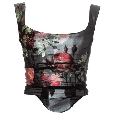 Vivienne Westwood floral printed silk chiffon corset, ss 1994 For Sale at 1stDibs