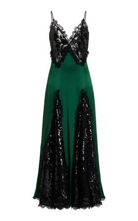 Silk Satin And Lace Ruffled Maxi Dress By Rodarte | Moda Operandi