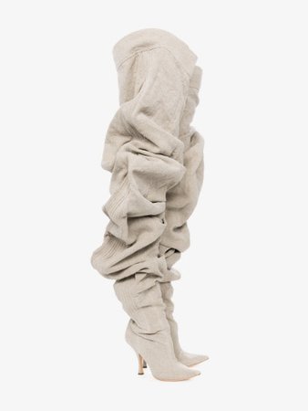 Y/Project Nude Draped 110 Linen Over-The-Knee Boots | Browns