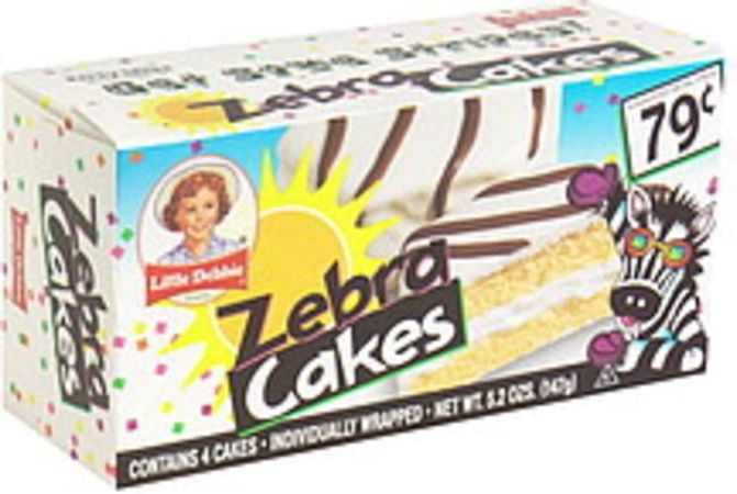 Little Debbie Pre-Priced Zebra Cakes - 4 ea, Nutrition Information | Innit