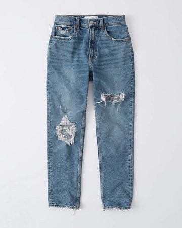 Women's Ripped High Rise Mom Jeans | Women's Bottoms | Abercrombie.com