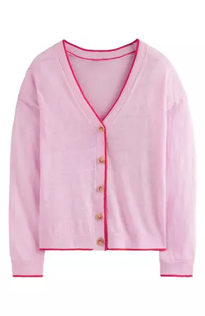 Boden Maggie Tipped Linen Cardigan | Nordstrom
