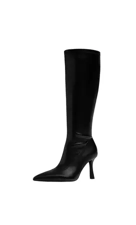 Black stretch XL high-heel boots - Women's See all | Stradivarius United States