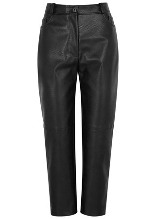 Stella McCartney Black faux leather trousers - Harvey Nichols