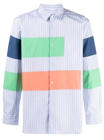 Comme Des Garçons Shirt striped long-sleeve shirt blue FGB068 - Farfetch