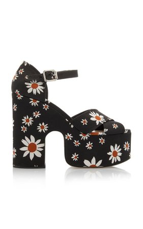 miu miu platform heels floral