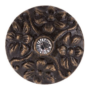 Antique Bronze Floral Metal Knob With Rhinestone | Hobby Lobby | 1490911