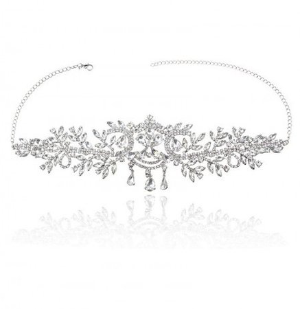 Bride Diamond Silver Crystal Crown Wedding Bridal Tiara Rhinestone Pageant Prom Veil Headband