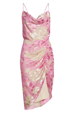 Dapples Floral Satin Burnout Dress | Nordstrom