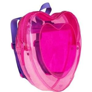 Neon pink heart backpack