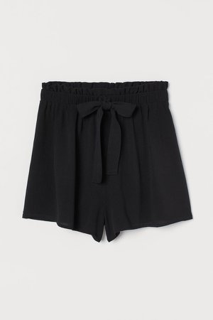 Crinkled Shorts - Black