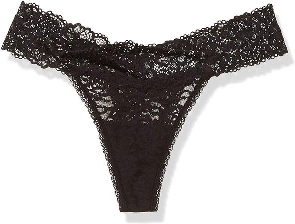 Maidenform Women's Sexy Must Haves Lace Thong, Black, 6 