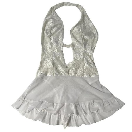 vintage Frederick’s of Hollywood white lace lingerie... - Depop