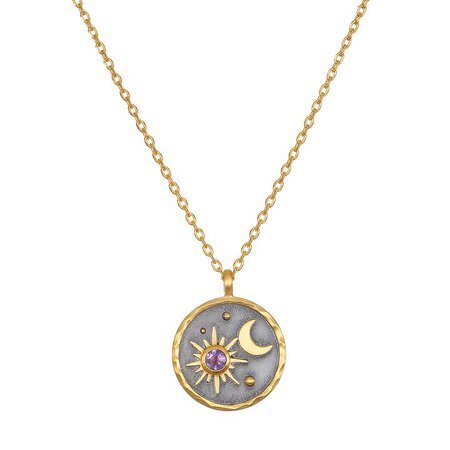 Satya - Celestial Birthstone Necklace: February Amethyst – Twig & Willow