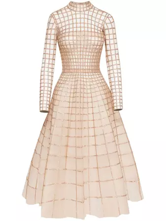 Oscar De La Renta crystal-embellished high-neck Dress - Farfetch