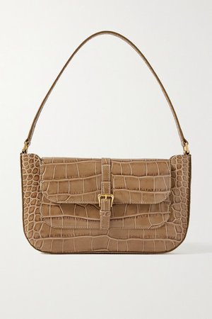 BY FAR | Miranda croc-effect leather shoulder bag | NET-A-PORTER.COM