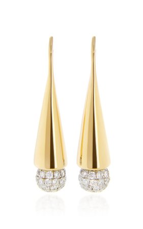 Tulip 18k Yellow Gold Diamond Earrings By Devon Woodhill | Moda Operandi