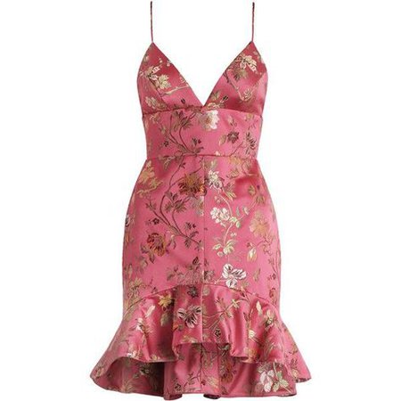 Pink Dress Gold Jacquard