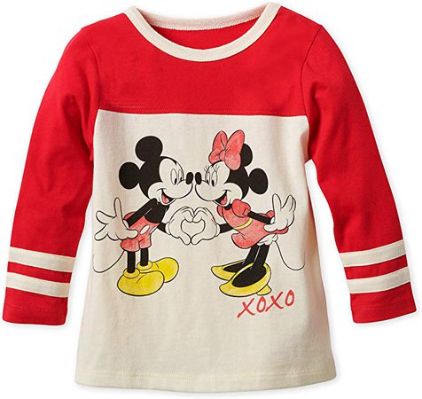 Amazon.com: Disney Mickey and Minnie Mouse Long Sleeve T-Shirt for Girls Size 2 Multi: Clothing