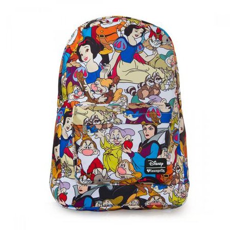 Loungefly Snow White Seven Dwarfs Disney All Over Laptop Bag Backpack WDBK0126 - Fearless Apparel