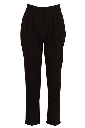 Pleat Front Relaxed Fit Woven Trousers | boohoo