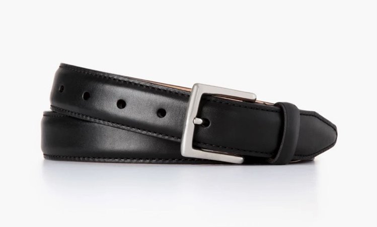 Black and Silver Leather Belt