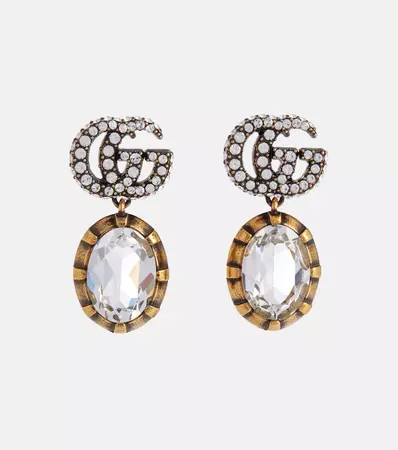 Double G Embellished Earrings in Gold - Gucci | Mytheresa
