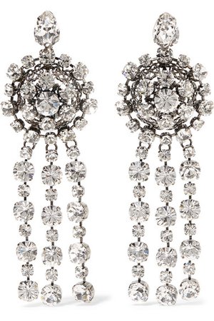 Gucci | Silver-plated crystal earrings | NET-A-PORTER.COM