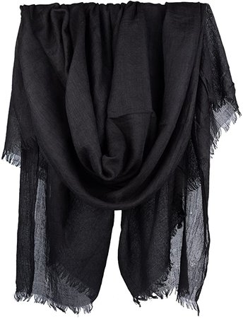 Iristide Womens Long Scarf in Solid Color, Light Weight Large Shawls Wrap for Beach Outdoor Camping Traveling Sunscreen Neckwear 75×43 inch (Black) : Clothing, Shoes & Jewelry