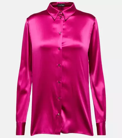 Silk Blend Blouse in Pink - Tom Ford | Mytheresa