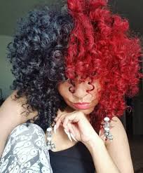 split half and half dyed curly hair - Google Search
