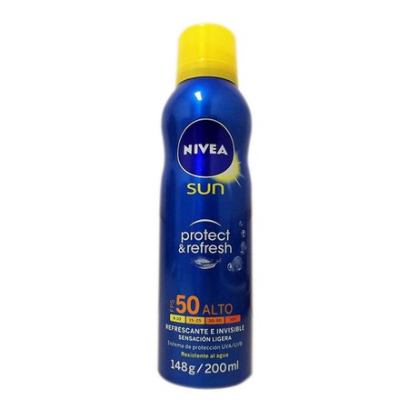 Protector solar Nivea Sun refrescante FPS 50 alto en spray 200 ml | Walmart