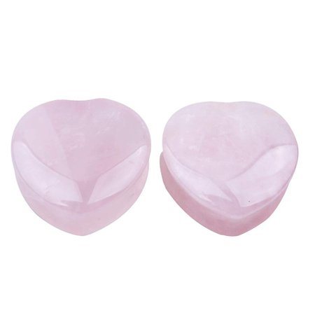 Ear Gauges Ear Plugs Heart Shaped Pink Rose Quartz Natural Stone Double Flared Ear Tunnels Stretcher Expander Kit Sold As Pairs HQLA [1541652201-287324] - $4.22