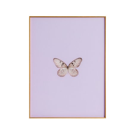 Framed Butterfly Print in Lavender