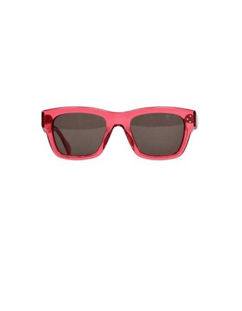 Celine Red Acetate Square Frame Sunglasses
