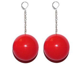 Red ball clown nose earrings