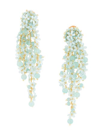 Oscar De La Renta, Cluster floral-drop clip-on Earrings