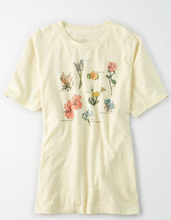 flower print graphic tee shirt