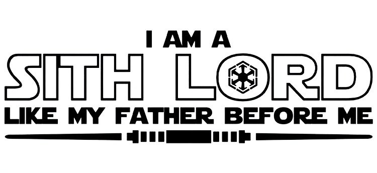 ETSY SpiffyDecals Star Wars I Am A Sith Lord Like My Father Before Me Dual Lightsaber Vinyl Wall Decal Sticker