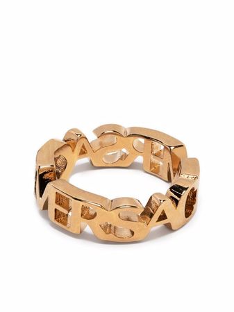 Versace logo letter ring - FARFETCH
