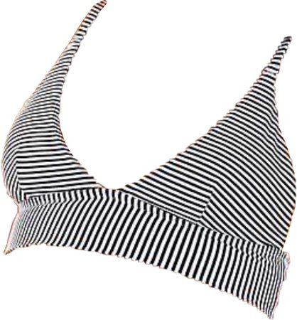 black and white stripe bikini top