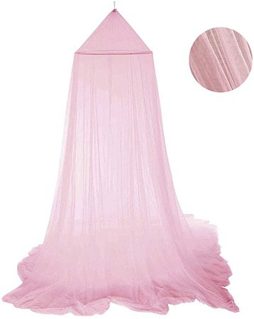 Mosquito Net Bed, Pink Lace Bed Canopy Mosquito Nets Round Dome for Children Fly Insect Protection Indoor Outdoor Decorative Height 250cm/98.4in: Amazon.co.uk: Baby