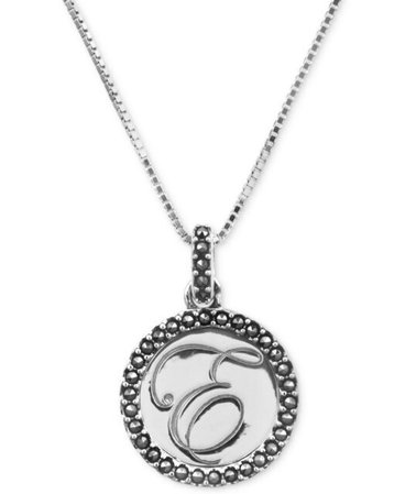 Judith Jack Swarovski Letter "E" Initial Pendant Sterling Silver Necklace $98 for sale online