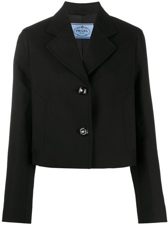 Black Prada single-breasted cropped jacket P557IS2021XA5 - Farfetch