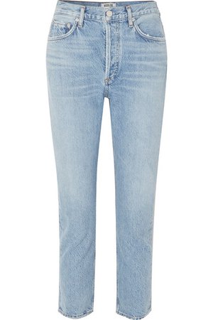 AGOLDE  Riley cropped organic high-rise straight-leg jeans