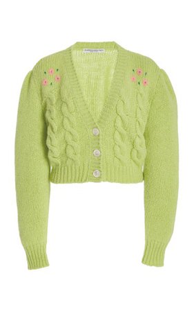 Embroidered Mohair Cropped Cardigan By Alessandra Rich | Moda Operandi