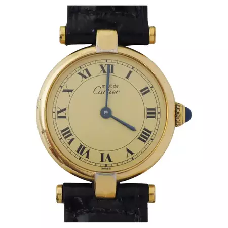 Cartier Must De Cartier Vermeil Vendrome Watch For Sale at 1stDibs
