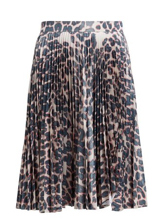 Leopard-print pleated-taffeta skirt | CALVIN KLEIN 205W39NYC | MATCHESFASHION.COM US