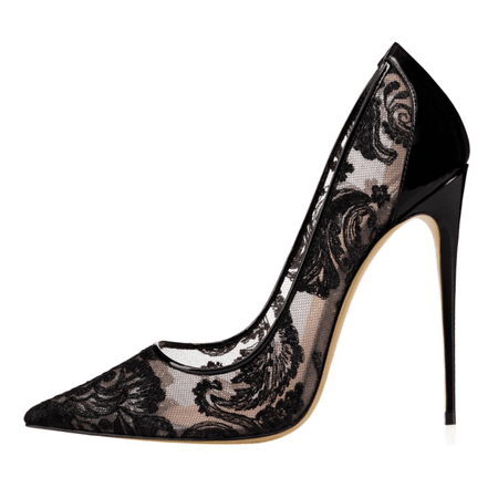 Black lace heels $50